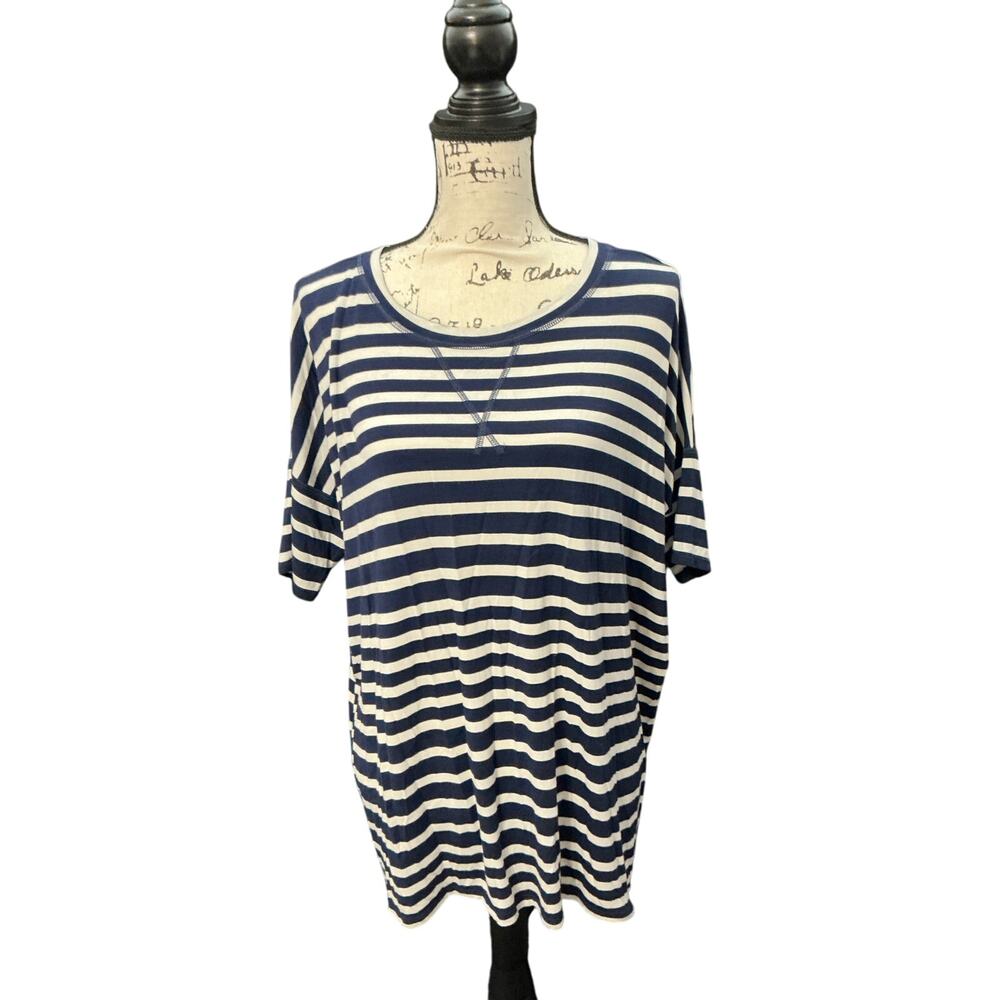 Cabi Women’s Navy & White Striped Tee - Size Small (SKU 0246)